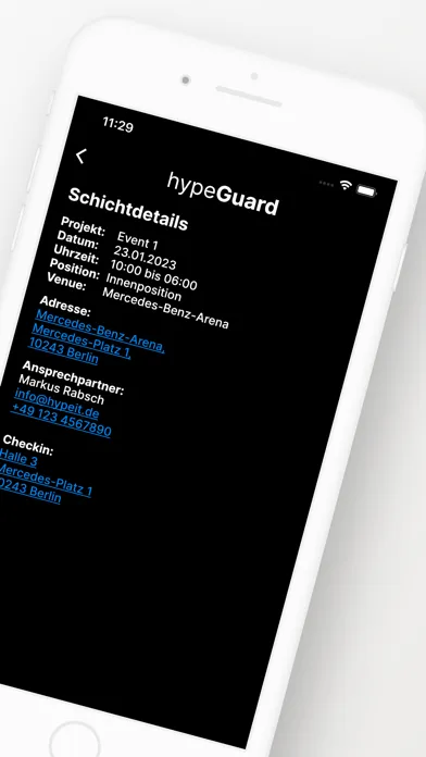 تصاویر hypeGuard Mitarbeiter App